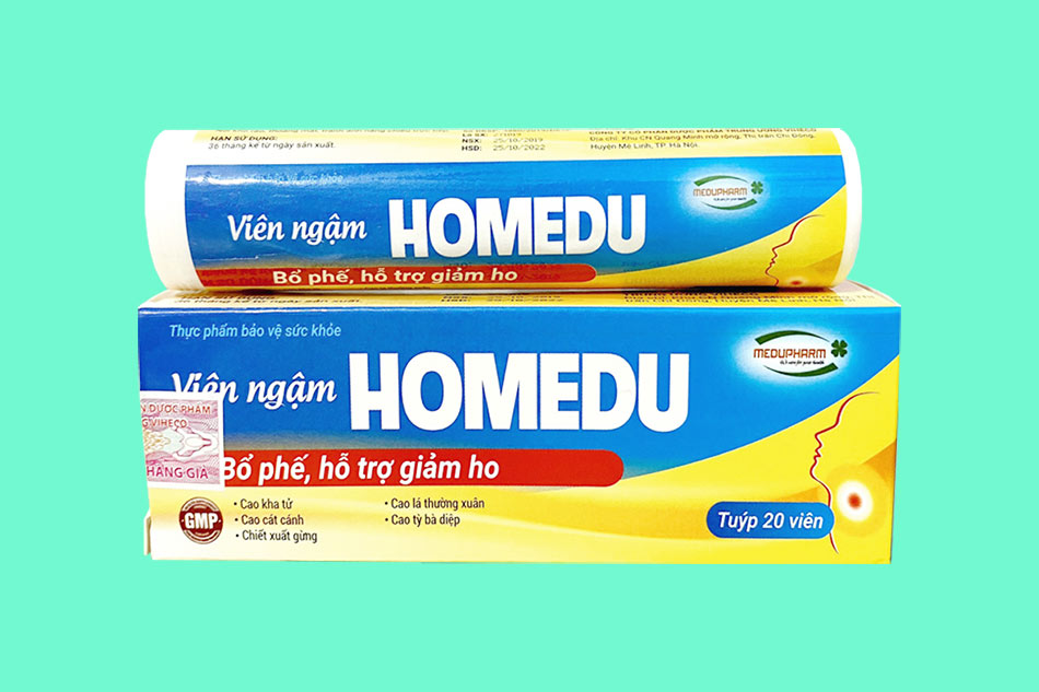 Hình ảnh: Hộp và tuýp Viên ngậm Homedu