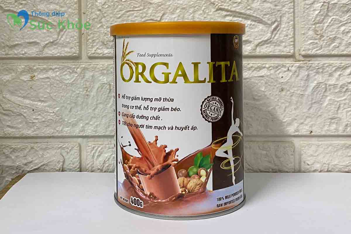 Hình ảnh: Hộp sản phẩm sữa Orgalita giúp giảm cân và cung cấp các dưỡng chất